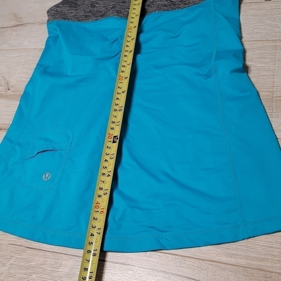 Lululemon rushed tank top US S teal & gray small front pocket US4 - Picture 8 of 9